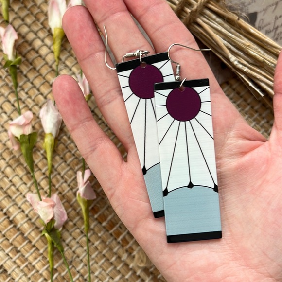TANJIRO demon slayer handmade earrings double-sided - Picture 2 of 2